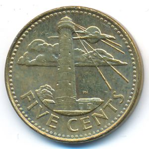 Barbados, 5 cents, 2004