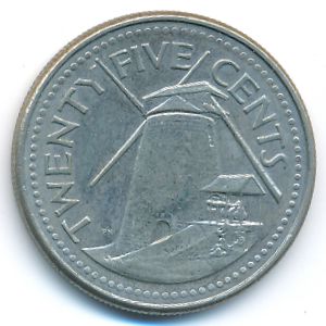 Barbados, 25 cents, 2003