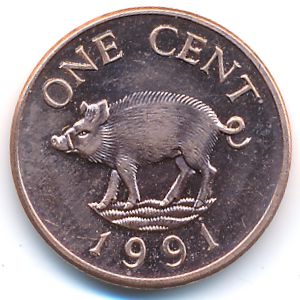 Бермудские острова, 1 цент (1991 г.)