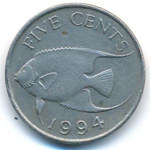 Bermuda Islands, 5 cents, 1994