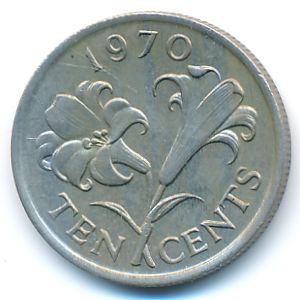 Бермудские острова, 10 центов (1970 г.)