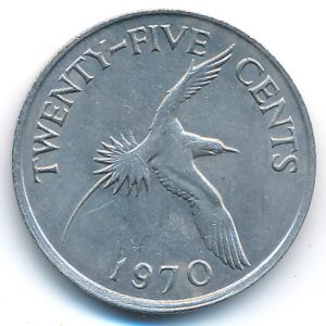 Бермудские острова, 25 центов (1970 г.)