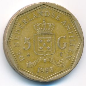 Антильские острова, 5 гульденов (1998 г.)
