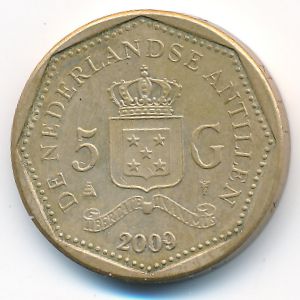 Антильские острова, 5 гульденов (2009 г.)
