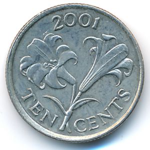 Бермудские острова, 10 центов (2001 г.)