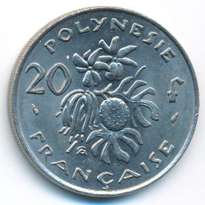 Французская Полинезия, 20 франков (1975 г.)