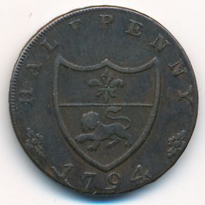 Великобритания, 1/2 пенни (1794 г.)