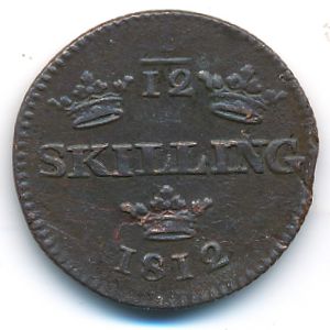 Швеция, 1/12 скиллинга (1812 г.)