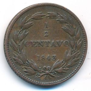Венесуэла, 1/2 сентаво (1843 г.)