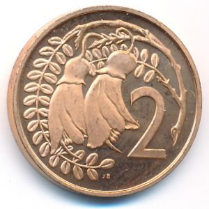 New Zealand, 2 cents, 1975