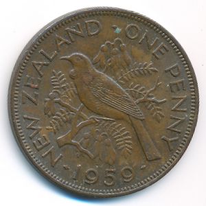 New Zealand, 1 penny, 1959