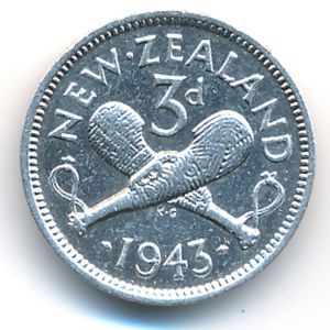 Новая Зеландия, 3 пенса (1943 г.)