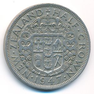 Новая Зеландия, 1/2 кроны (1947 г.)