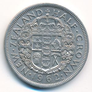 Новая Зеландия, 1/2 кроны (1962 г.)