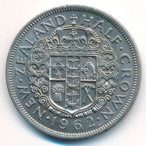 Новая Зеландия, 1/2 кроны (1962 г.)