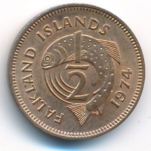 Фолклендские острова, 1/2 пенни (1974 г.)