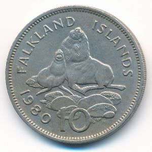 Фолклендские острова, 10 пенсов (1980 г.)