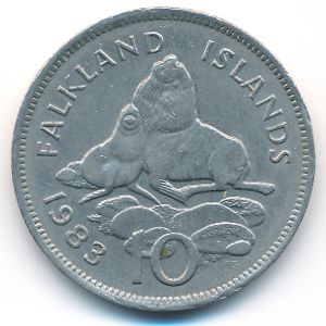 Фолклендские острова, 10 пенсов (1983 г.)