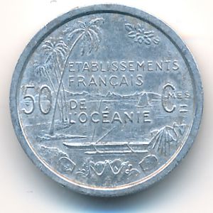 French Oceania, 50 centimes, 1949