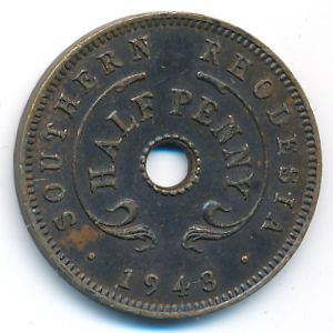 Южная Родезия, 1/2 пенни (1943 г.)