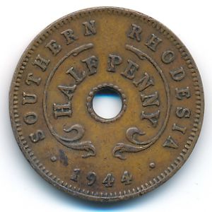 Южная Родезия, 1/2 пенни (1944 г.)