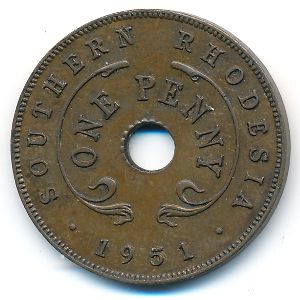 Южная Родезия, 1 пенни (1951 г.)