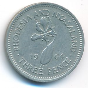 Rhodesia and Nyasaland, 3 pence, 1964