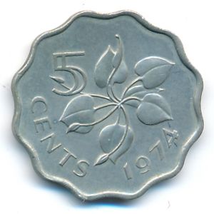 Swaziland, 5 cents, 1974