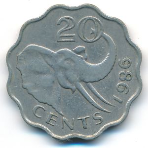 Свазиленд, 20 центов (1986 г.)