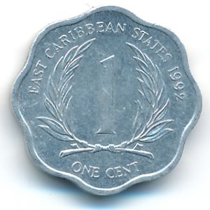 Восточные Карибы, 1 цент (1992 г.)