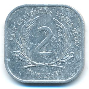 Восточные Карибы, 2 цента (2000 г.)