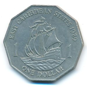 East Caribbean States, 1 dollar, 1989