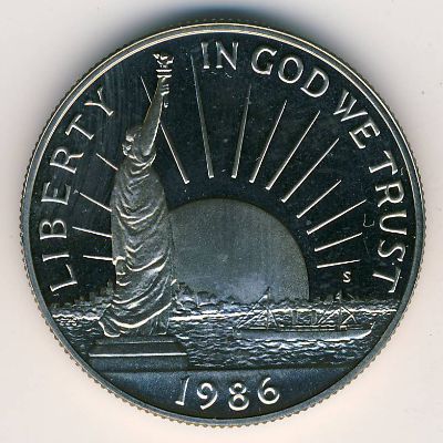 USA, 1/2 dollar, 1986