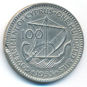 Кипр, 100 мил (1955 г.)