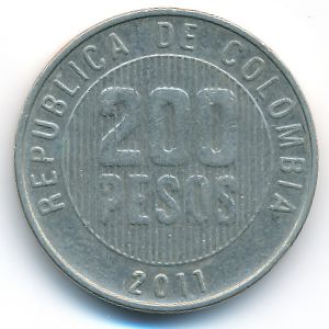 Колумбия, 200 песо (2011 г.)