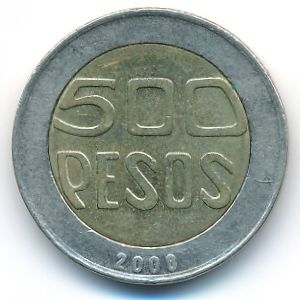 Колумбия, 500 песо (2008 г.)
