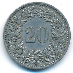 Швейцария, 20 раппенов (1900 г.)