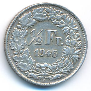 Швейцария, 1/2 франка (1946 г.)