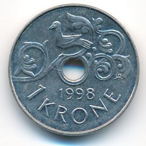Norway, 1 krone, 1998