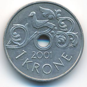 Норвегия, 1 крона (2001 г.)