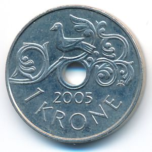 Норвегия, 1 крона (2005 г.)