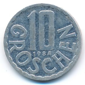 Austria, 10 groschen, 1984