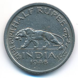 British West Indies, 1/2 rupee, 1946
