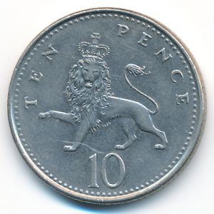 Великобритания, 10 пенсов (1992 г.)