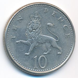 Великобритания, 10 пенсов (1992 г.)