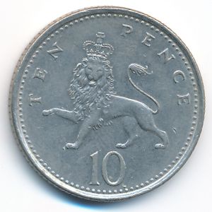 Великобритания, 10 пенсов (1992 г.)