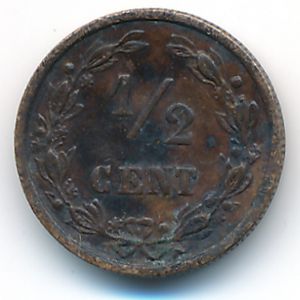 Нидерланды, 1/2 цента (1900 г.)