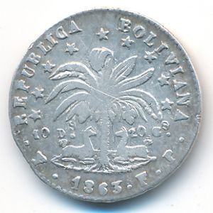 Bolivia, 1 соль, 1863