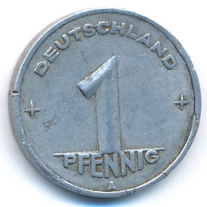 German Democratic Republic, 1 pfennig, 1949