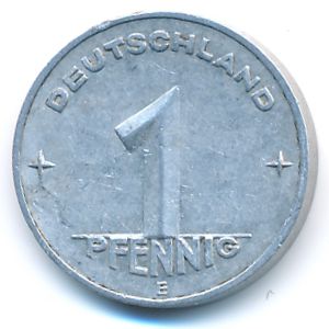 German Democratic Republic, 1 pfennig, 1952